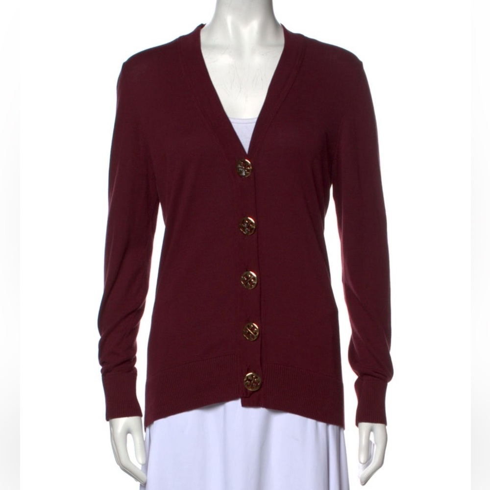 Burgundy Tory Burch Cardigan